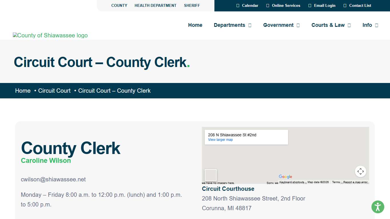 Circuit Court – County Clerk – Shiawassee County